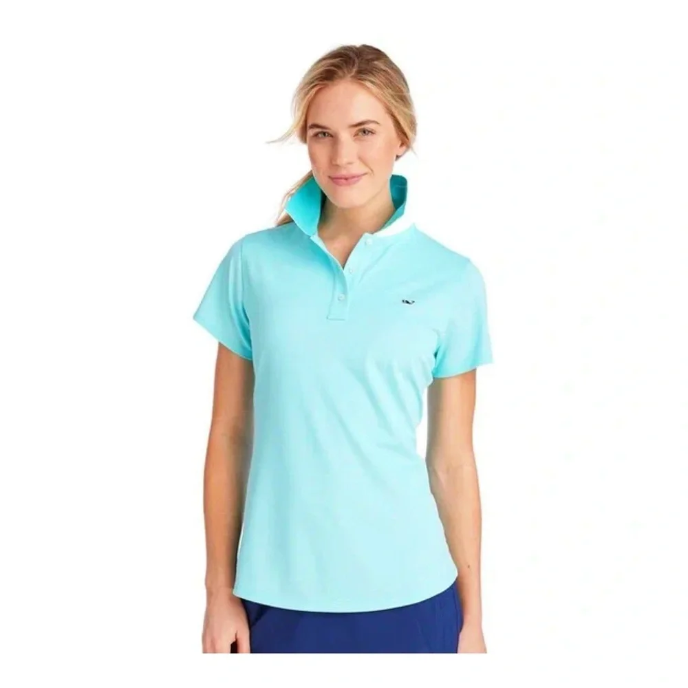 VINEYARD VINES Aqua Blue Polo T Shirt - Picture 2 of 6